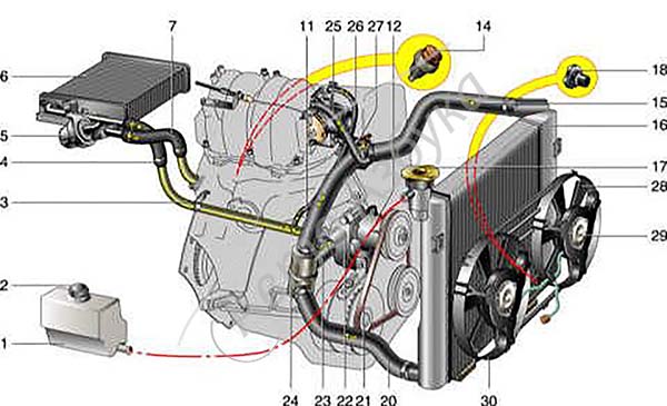 Как выгнать воздух из системы охлаждения мерседес w220