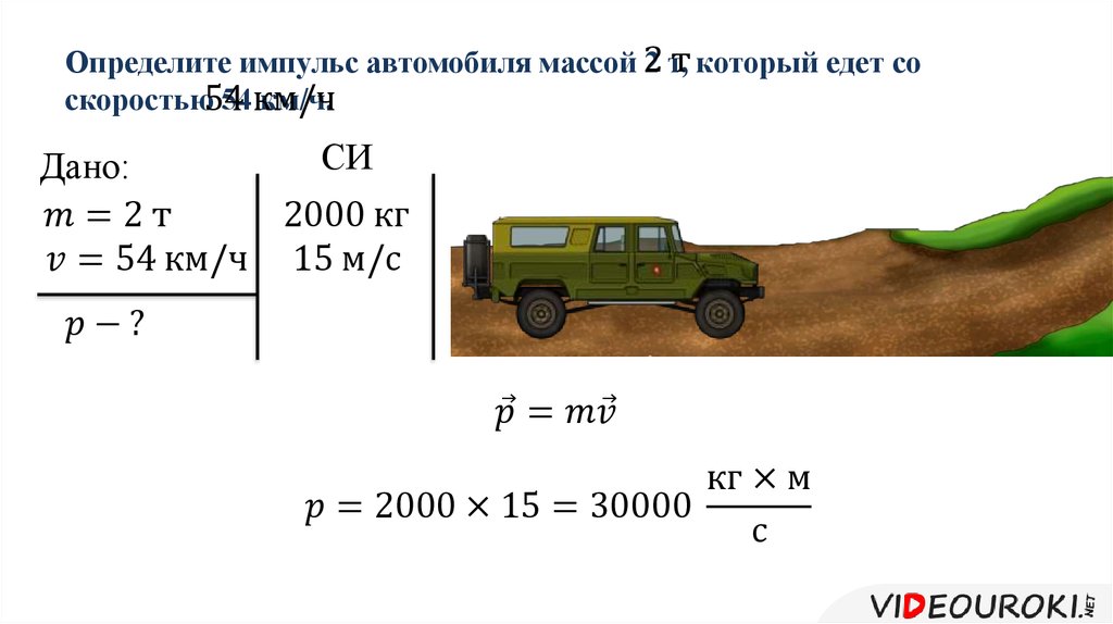 Легковой автомобиль массой 1