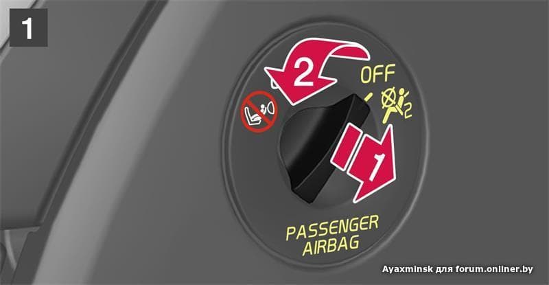 Отключение подушки безопасности пассажира: Включение/отключение подушки безопасности пассажира* | Подушки безопасности | Безопасность | XC90 2016
