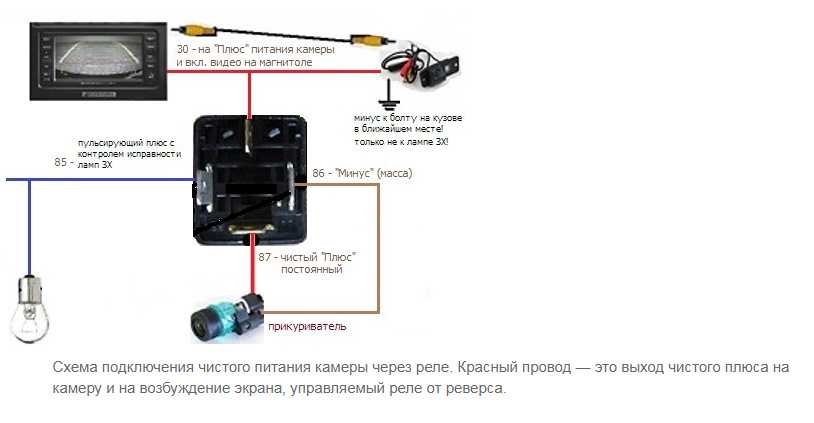 Подключение магнитолы через реле схема