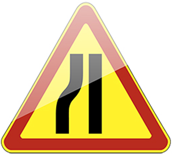 Знак сужение дороги: Дорожный знак 1.20.2 «Сужение дороги справа»
