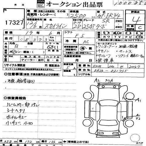 Читать аукционный лист японского автомобиля: Как читать аукционный лист?