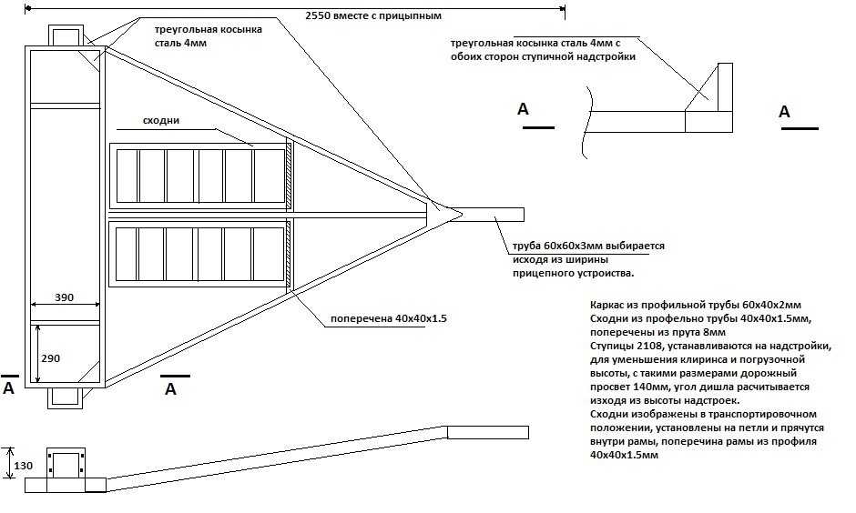 Подкатной прицеп для буксировки авто своими руками чертежи и размеры