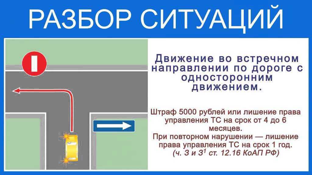 Выезд на улицу с односторонним движением: Наказание выезд на дорогу с односторонним движением