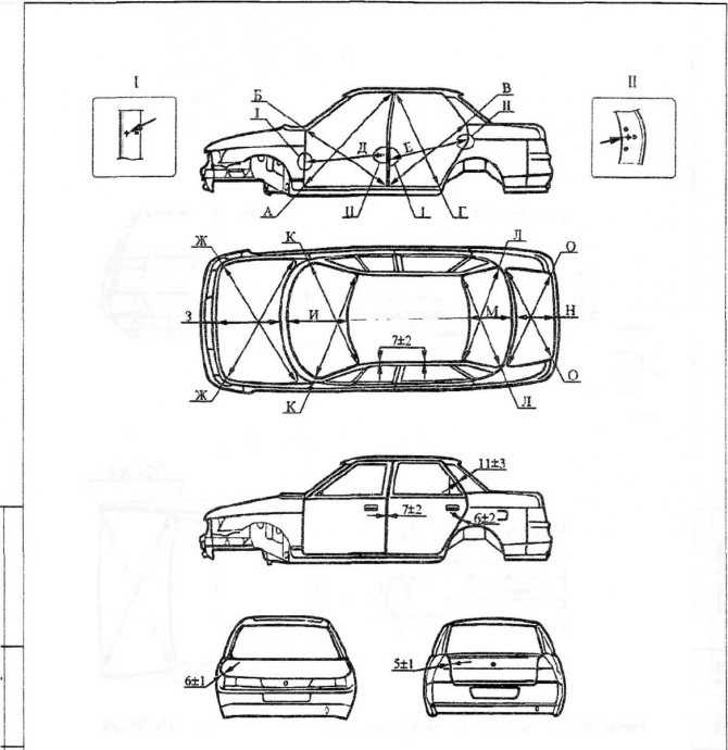 Геометрия кузова: Как проверить геометрию кузова, проверка правильности геометрии кузова авто