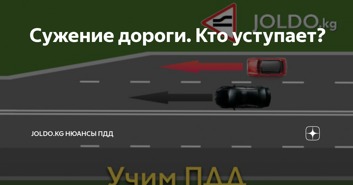 При сужении дороги кто должен уступить: Сужение дороги: кто должен уступать