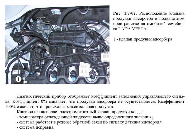 Схема подкапотного пространства веста