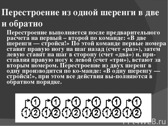 Перестроение в движении: 2.2.2. Перестроение в движении