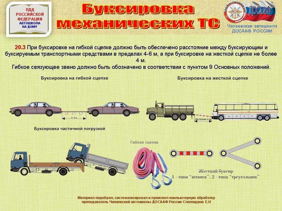 Буксировка автомобиля правила 2018: ПДД РФ, 20. Буксировка механических транспортных средств \ КонсультантПлюс