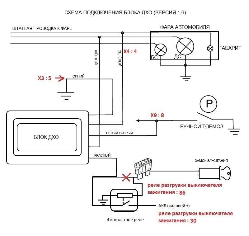 Схема подключения ходовых огней: 7 схем подключения дневных ходовых огней