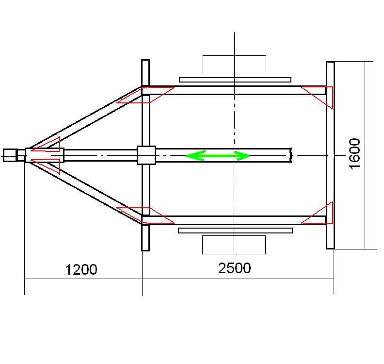 Чертеж дышла для прицепа