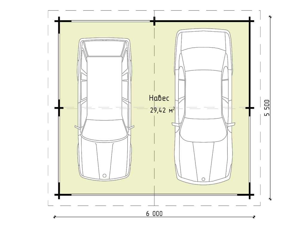 Стоянка на две машины размеры чертежи