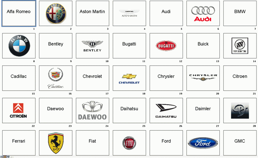 Марки автомобилей со значками и названиями фото на русском языке для детей