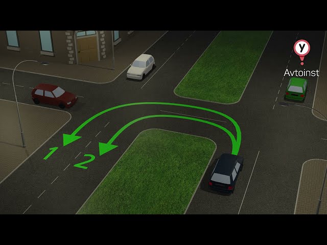 Разворот на дороге с односторонним движением: Разворот на перекрестке с односторонним движением