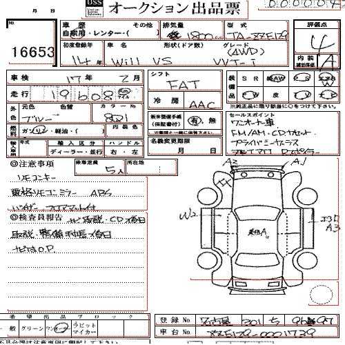 Японский аукционный лист: Как читать аукционный лист? Расшифровка.