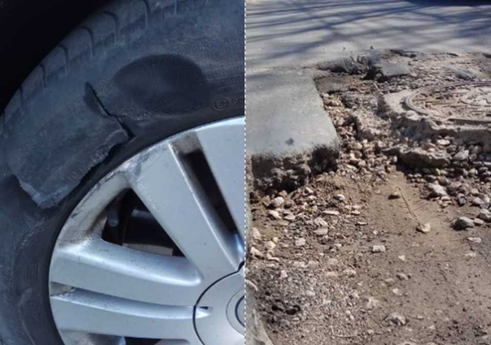 Колесо попало в яму на дороге. Тигуан пробитие колеса. Пробитое колесо Фиат Дукато. Пробитое колесо ВАЗ 2114. Пробил колесо на дороге.