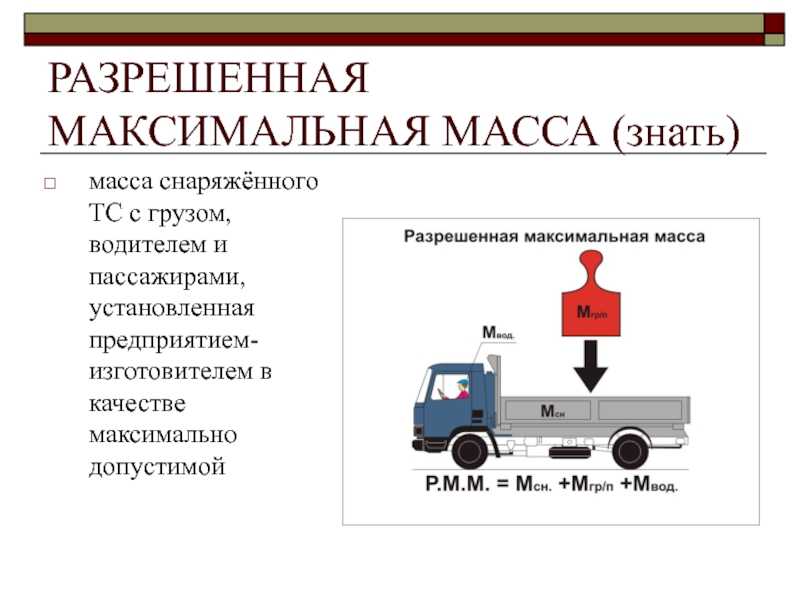 Полная масса транспортного средства это: Что такое снаряженная, полная и максимально допустимая масса ТС