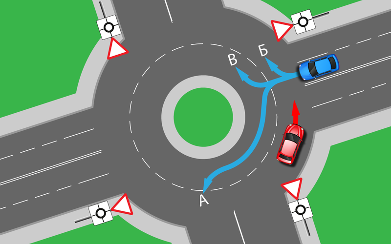 Правильный проезд кругового движения: Круговое движение ПДД 2023