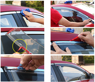 Установка дефлекторов окон на авто: Как самому установить дефлекторы окон