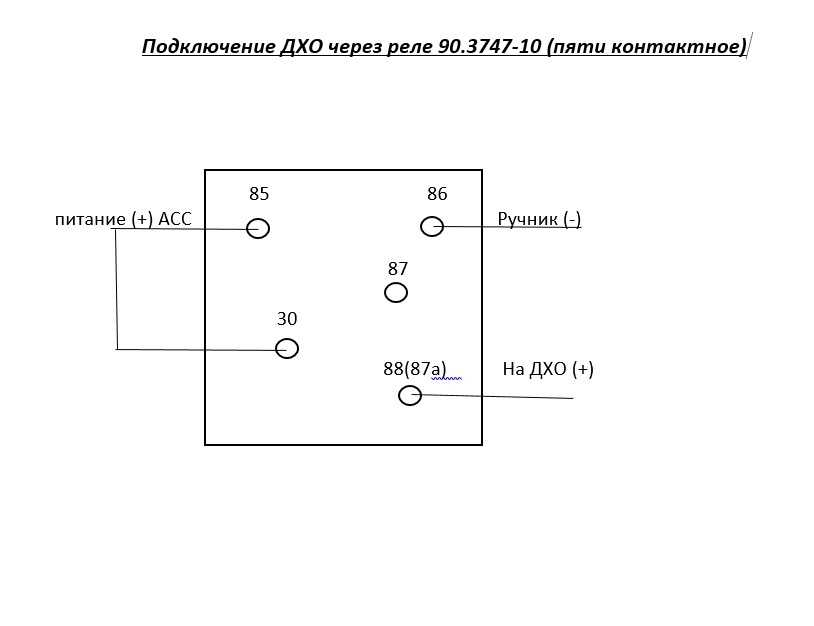 Подключение дхо через реле 5 контактное схема: Как подключить ДХО с отключением при включении ближнего света