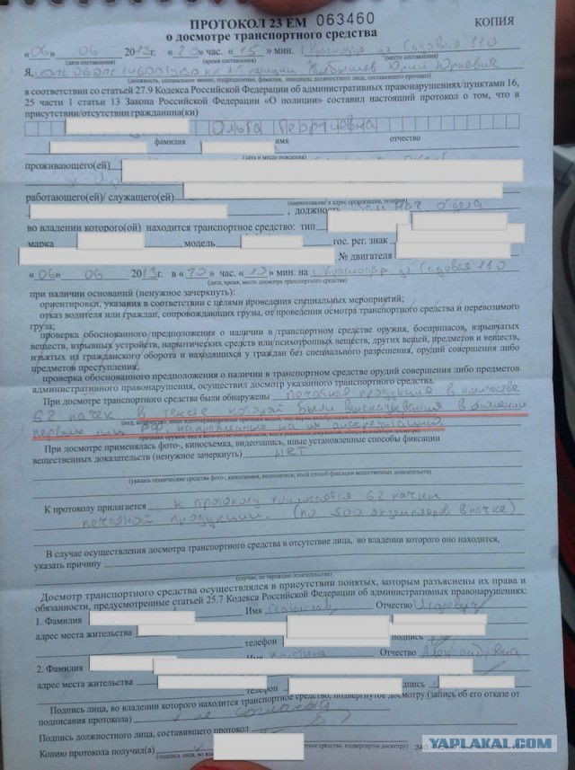 Протокол осмотра транспортного средства образец