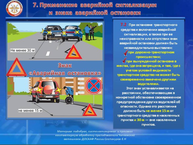 За сколько метров выставляется знак аварийной остановки: ПДД РФ, 7. Применение аварийной сигнализации и знака аварийной остановки \ КонсультантПлюс