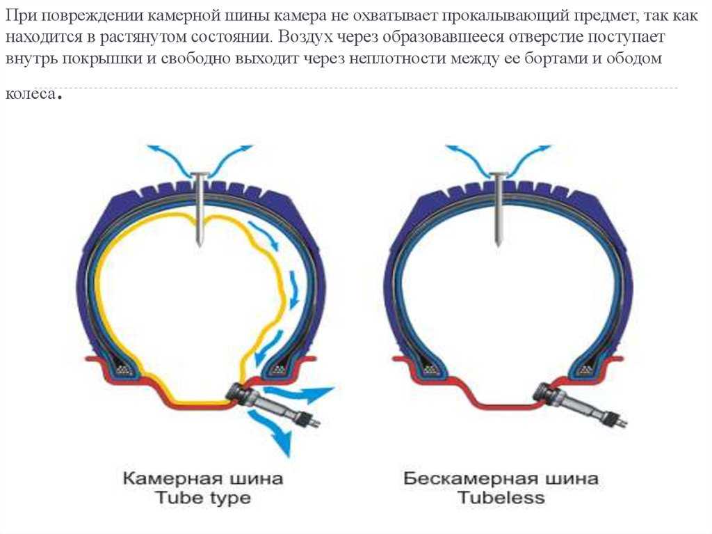 Устройство бескамерного колеса: Устройство бескамерной шины