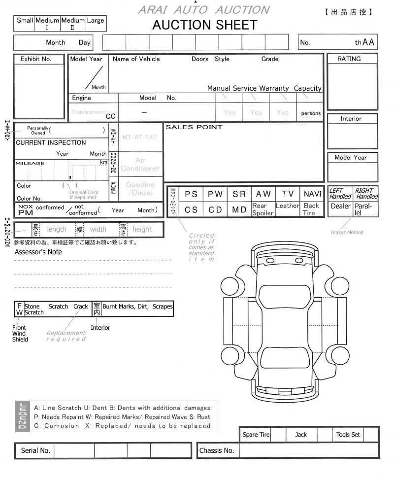 Лист авто. Пустой Аукционный лист автомобиля с Японии. Чистый Аукционный лист Япония. Чистый Аукционный лист USS. Arai расшифровка аукционного листа.