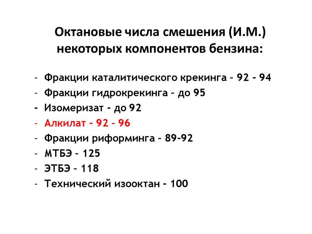 Октановые числа: Что такое октановое число бензина и как оно определяется