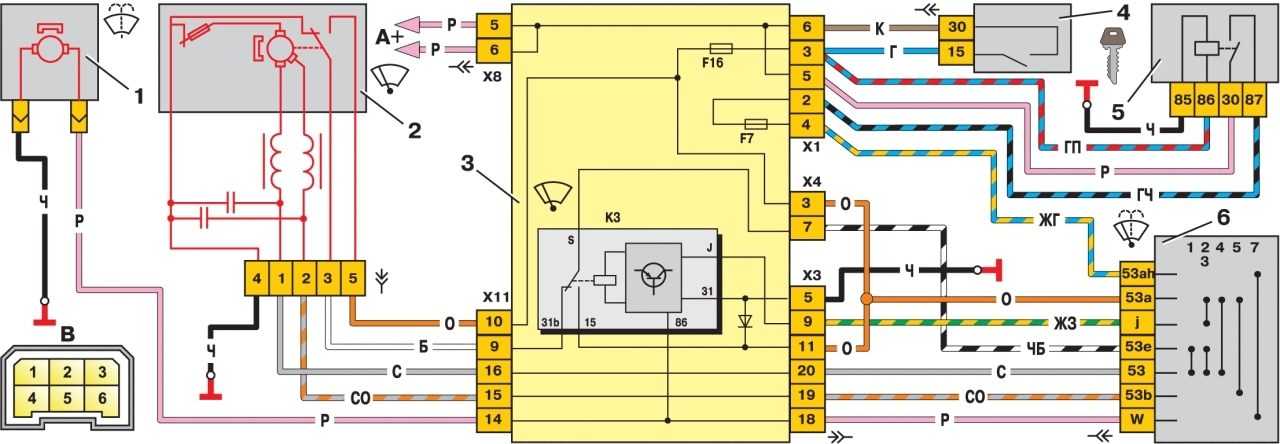 Схема омывателя ваз 2114