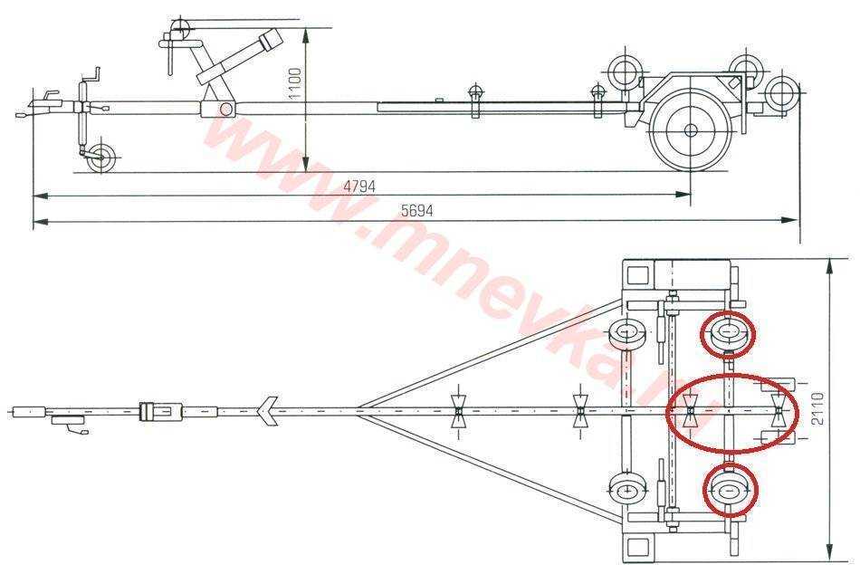 Чертеж прицепа для лодки