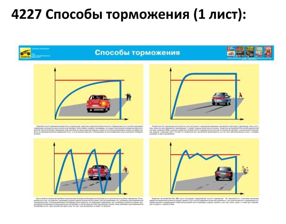 Виды торможения автомобиля: служебное, экстренное и аварийное торможение прерывистым и ступенчатым способом