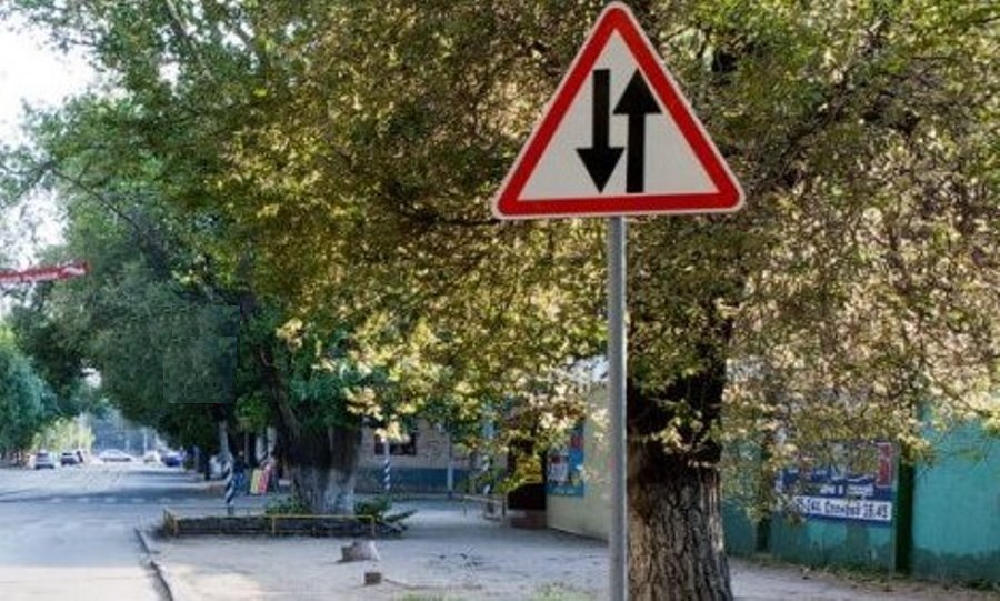 Двустороннее движение знак: Знак 1.21 Двустороннее движение