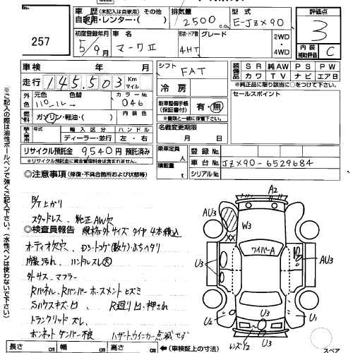 Расшифровка аукционного листа японского автомобиля: Как читать аукционный лист?