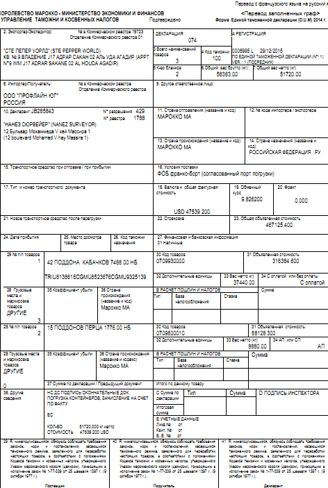 Таможня перевод