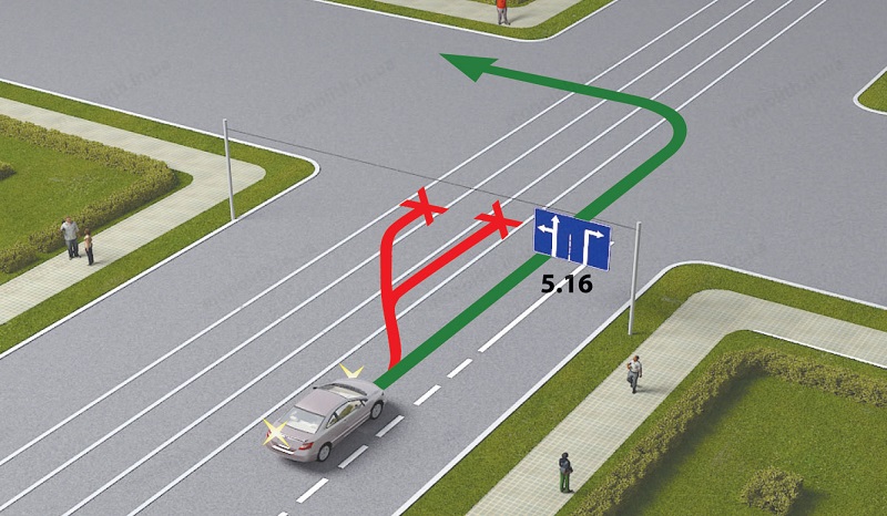 Разворот на дороге с односторонним движением: Разворот на перекрестке с односторонним движением