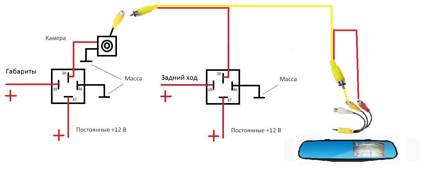 Rearview camera схема подключения