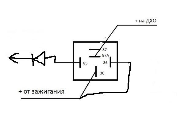 Схема подключения дхо через 5 контактное реле