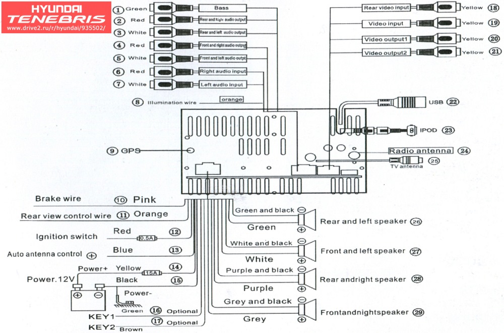 Автомагнитола 5 element схема подключения