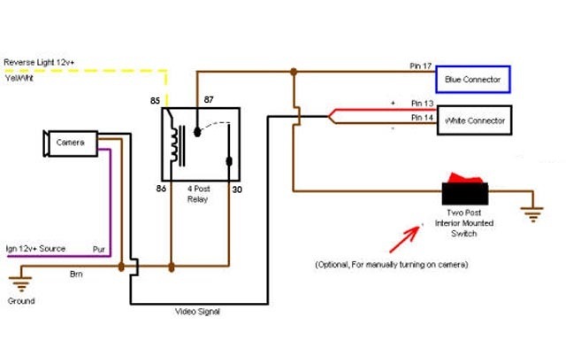 Подключение камеры заднего вида через реле схема: Подключение камеры заднего вида