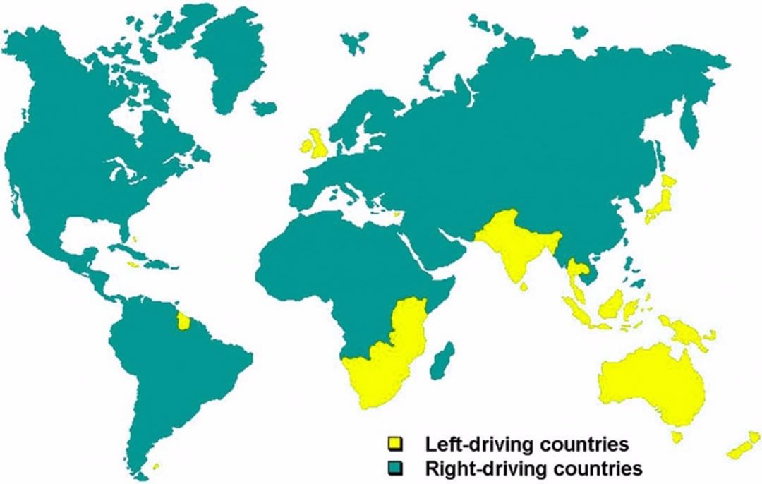 Левостороннее движение в каких странах мира: Страны мира с правосторонним и левосторонним движением