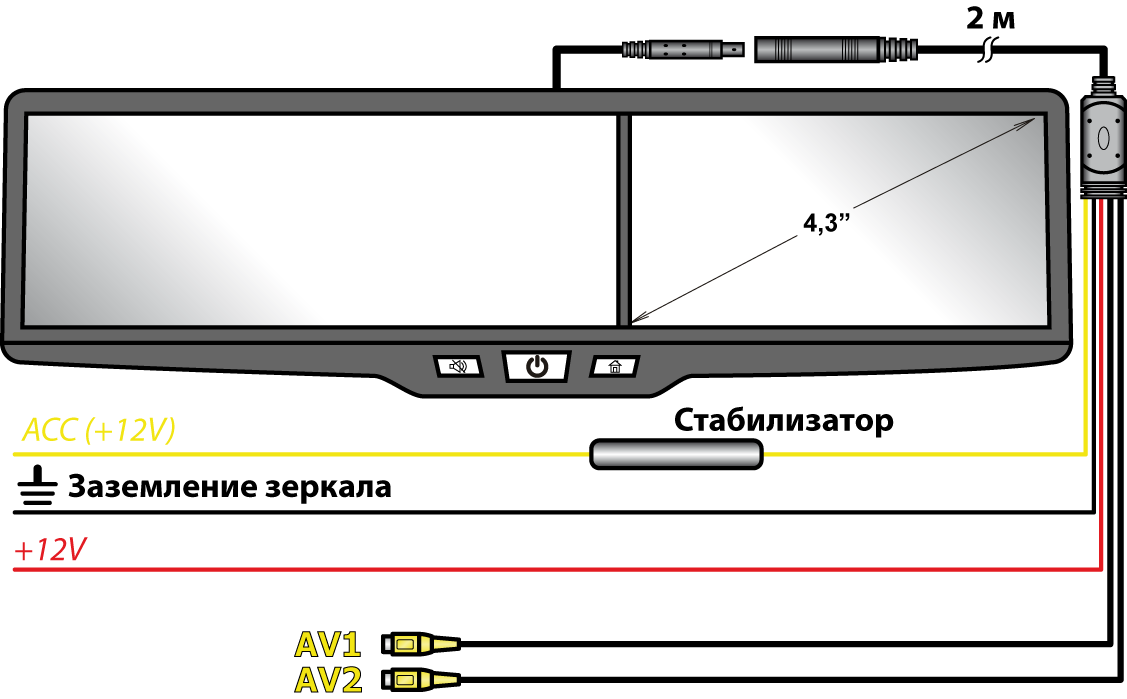 Схема подключения зеркала заднего вида с камерой: Схема Подключения Зеркала Заднего Вида