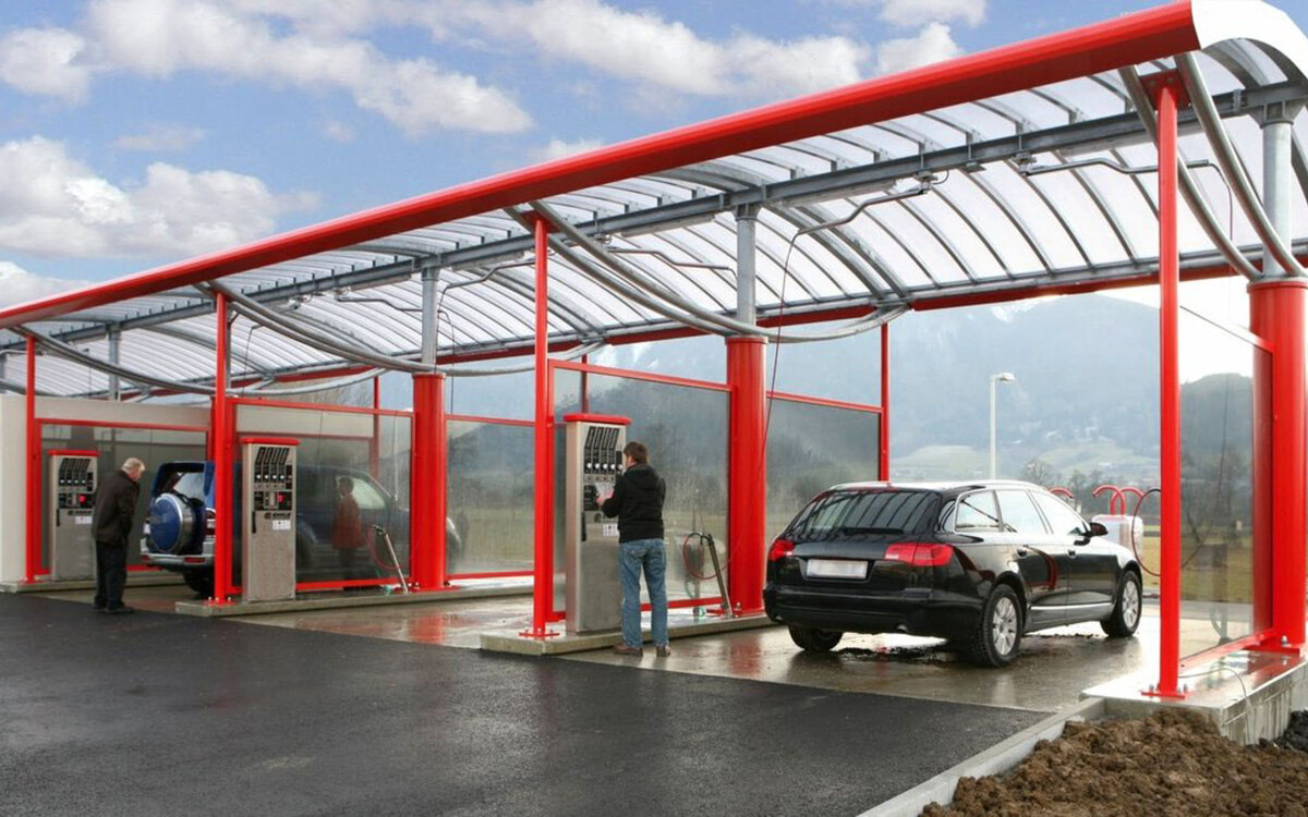 Автоматическая мойка самообслуживания: Автоматическая бесконтактная автомойка