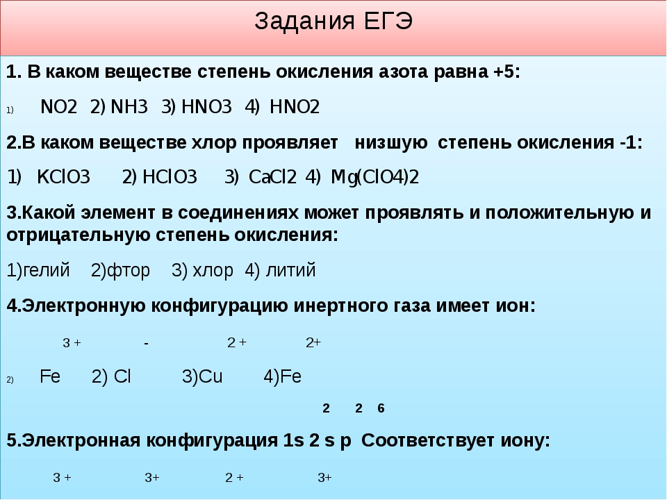 Фтор в соединениях проявляет степени окисления