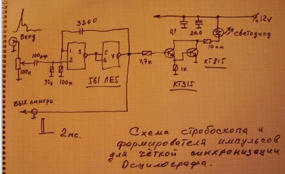 Схема стробоскопа для установки зажигания: Стробоскоп для установки зажигания (своими руками): схема и сборка