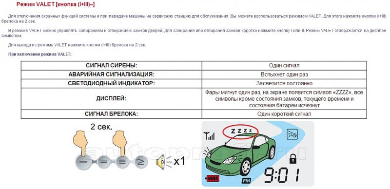 Что такое режим валет в автосигнализации: что это, как просто включить и отключить