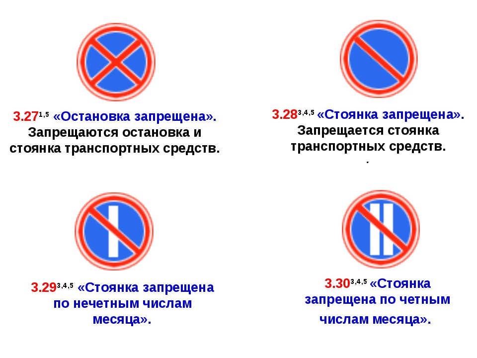 Знаки запрещающие стоянку и остановку: Знаки, запрещающие стоянку и остановку