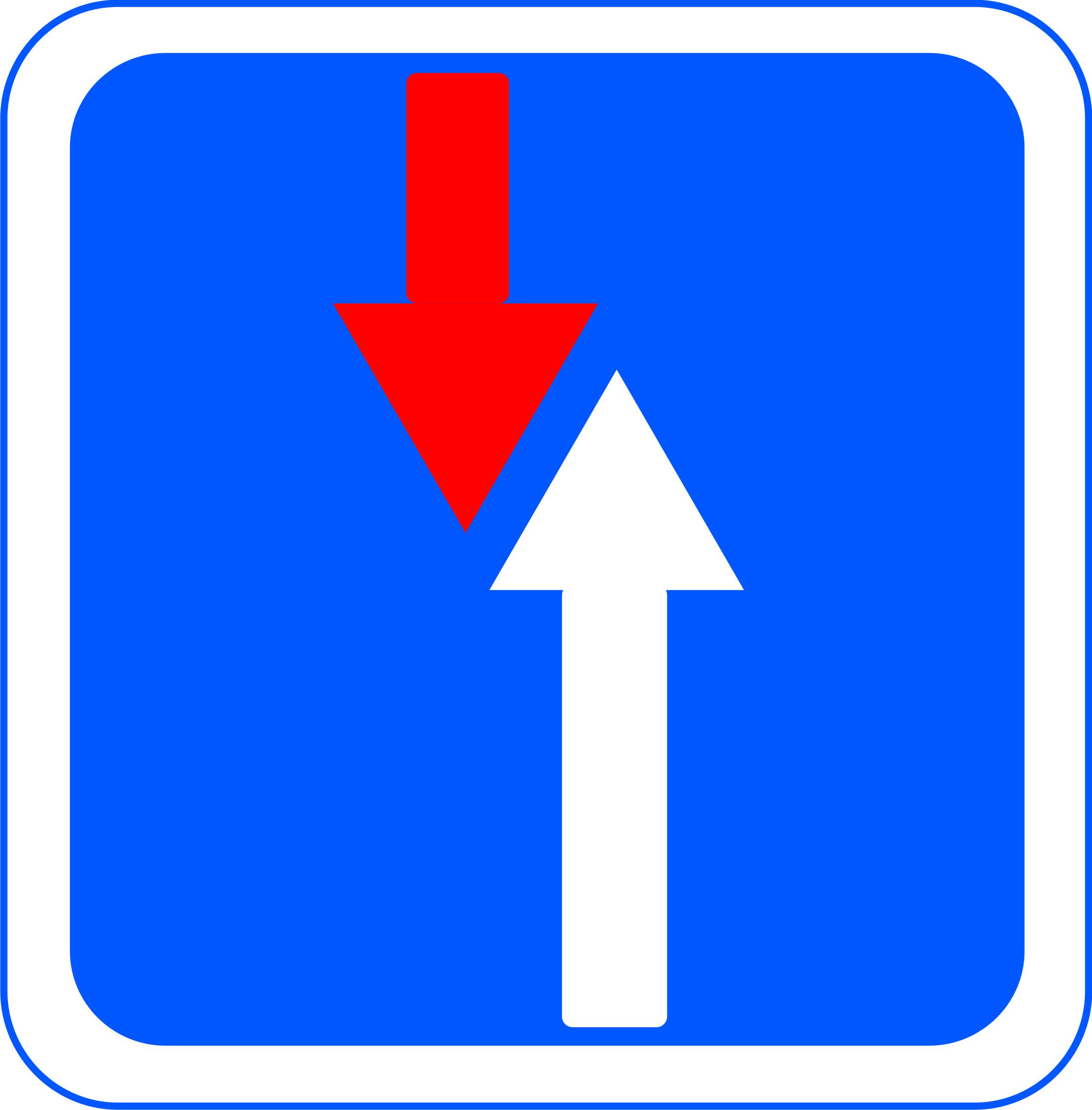 Круглый знак со стрелкой на синем фоне на право