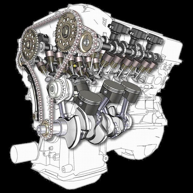 Картинка двигателя в разрезе