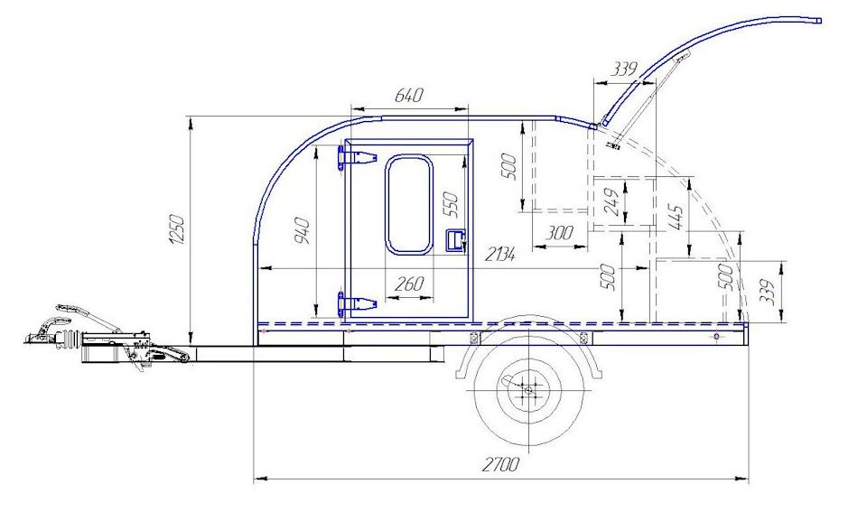 Чертеж кемпера в прицеп